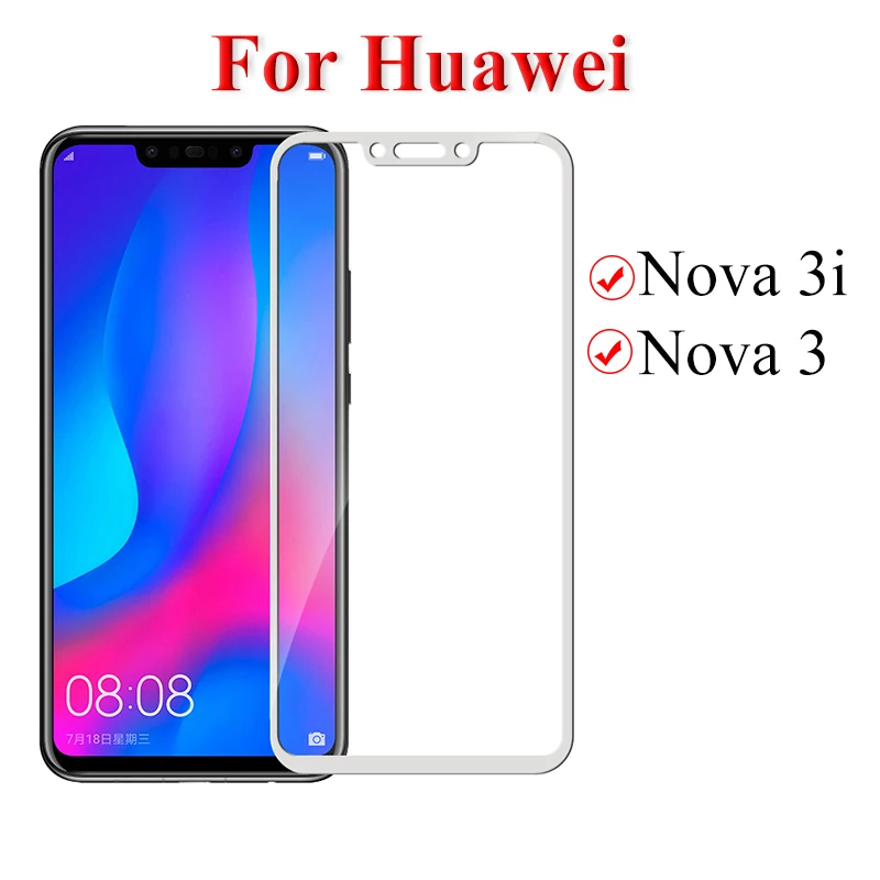 Новинка 9D Защитная стеклянная пленка для Huawei Nova 3 3i 3e полное покрытие защита