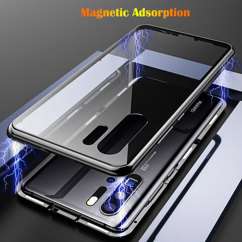 Магнитный адсорбционный чехол 360 для Huawei P30 P20 Mate20 Pro двухстороннее нано