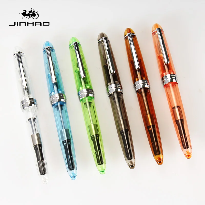 Jinhao 992 Милая прозрачная цветная авторучка с 0 5 мм F наконечником из смолы