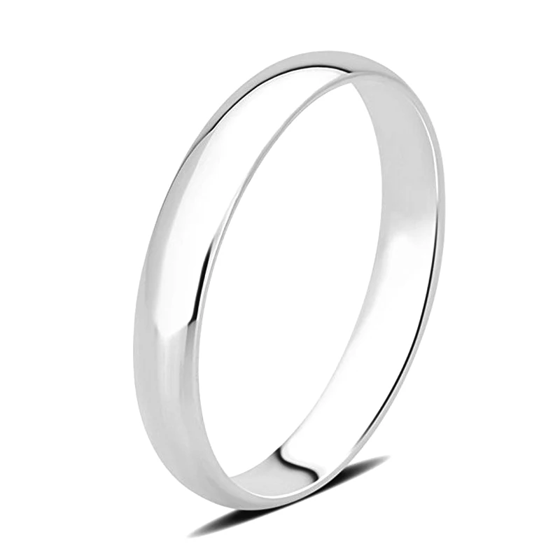 14K White Gold AINUOSHI 14 к однотонное гладкое кольцо из белого/желтого золота классическое обручальное кольцо для мужчин, для влюбленных, кольцо, ювелирное изделие - Цвет камня: 14K White Gold