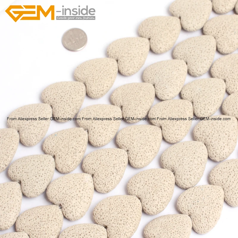 Бусины Из лавового камня бисер в форме сердца для изготовления ювелирных изделий