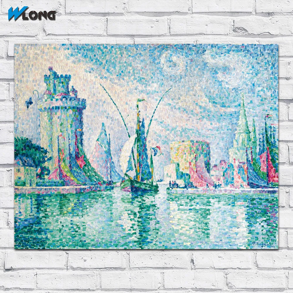 Картина маслом большого размера с изображением лодки парусного знака