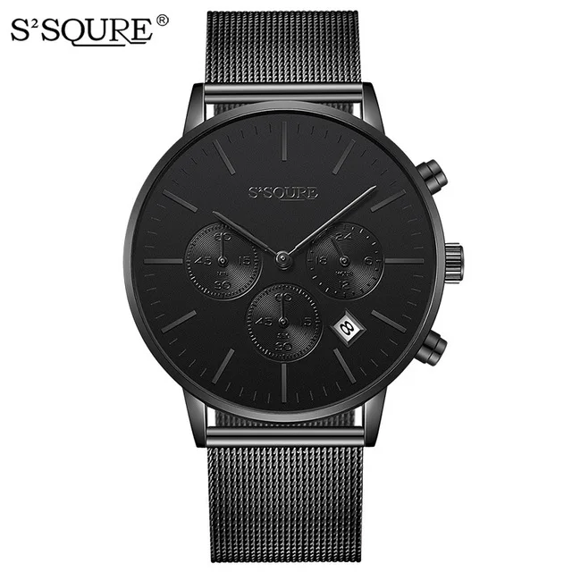 IK colouring Bestn Men's Analog Quartz Watch Multifunction with Date Leather/Stainless Steel Mesh Band Casual Wrist Watches | Наручные