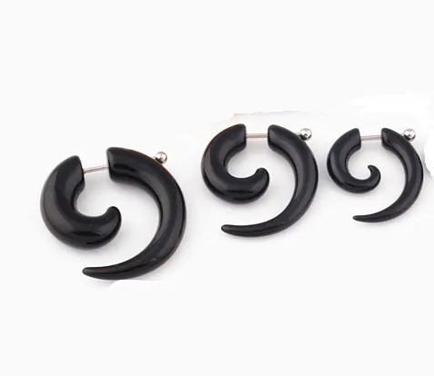 1 пара новый стиль модные черные и белые спиральные поддельные затычки для ушей