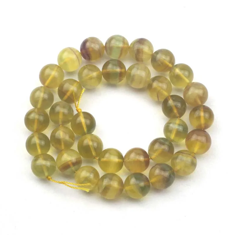 natural yellow fluorite beads gemstone DIY loose for jewelry making strand 15&quot wholesale ! | Украшения и аксессуары