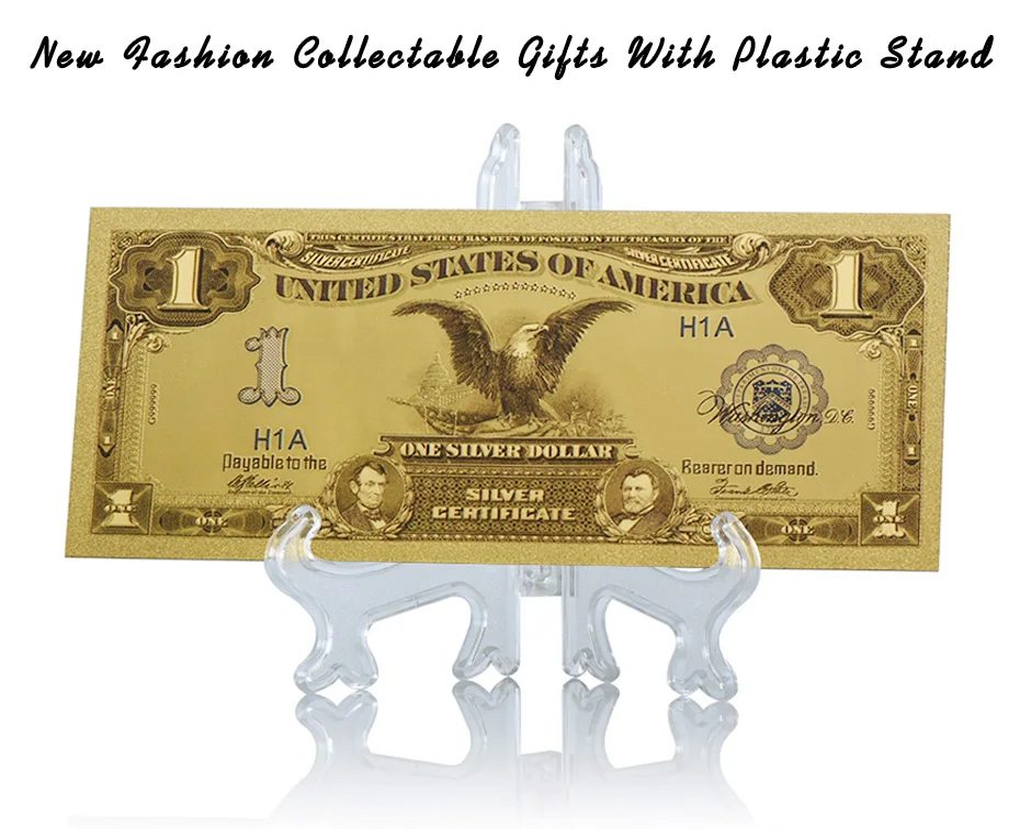 WR One Dollar 1899 год 24k Коллекционная Золотая банкнота US Usd одна мировые купюры подарочные сувениры с подставкой для домашнего декора