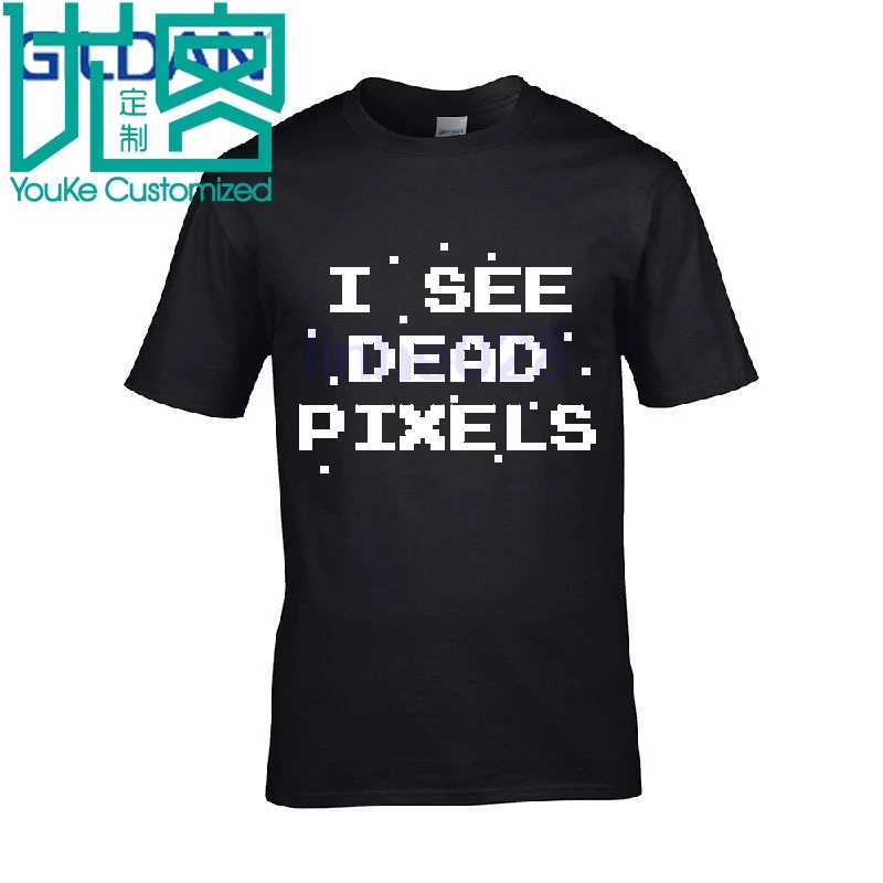 Мужская футболка с надписью I SEE DEAD PIXELS для компьютерного ботана HACKER silicon valley 2017