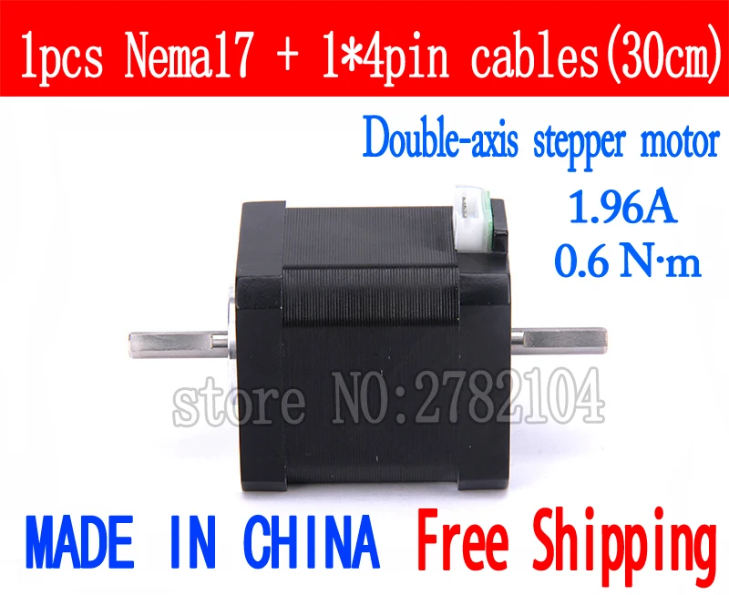 Шаговый двигатель Nema 17 42BYGH48 1.96A бесплатная доставка 1 шт. двойная ось 17(42HB3) 4