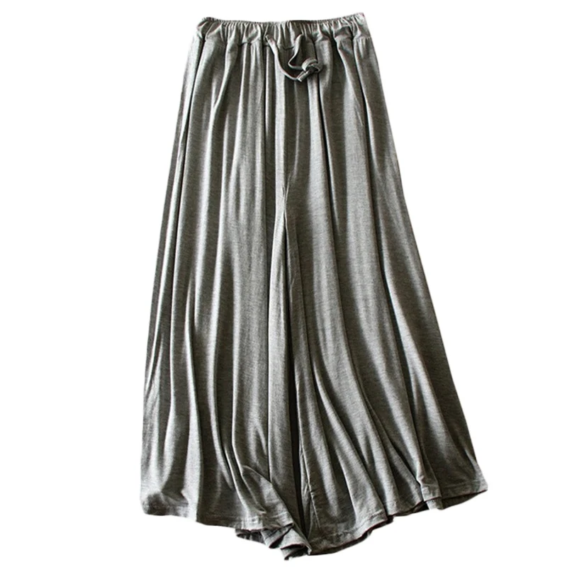 

2019 Spring Summer Women wide leg Pants Casual Sports Wide leg Pants Women's High waist Nine Points Plus size Trousers F335