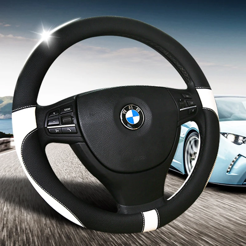 Спортивный кожаный чехол рулевого колеса автомобиля-Стайлинг Защита окружающей среды не оставляет запаха диаметр 38 см 4 цвета