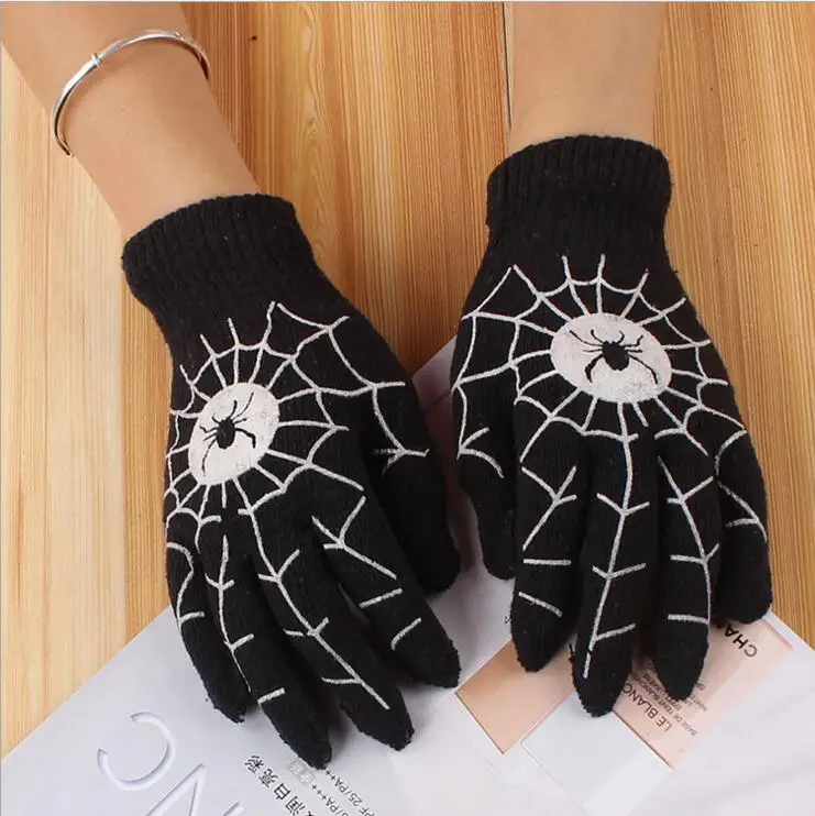 New Warm Creative winter men gloves Personality Skeleton fingers touch screen guantes mujer invierno | Аксессуары для одежды