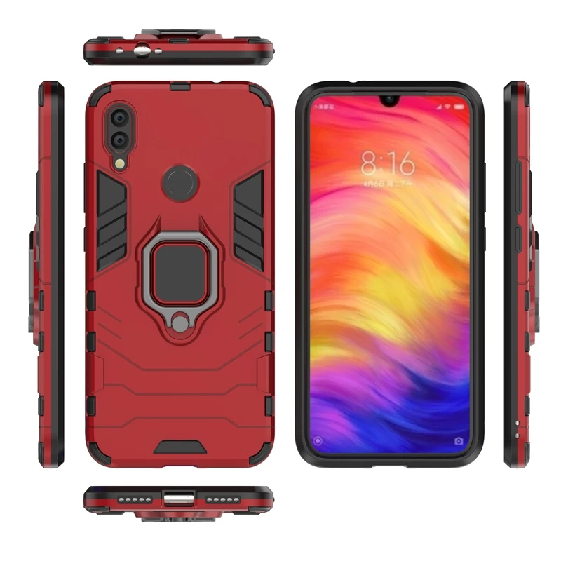 Защитный чехол-бампер для Xiaomi Redmi Note 7 Mi 9 чехол телефона с кольцом и подставкой 6 5