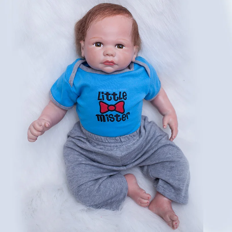 20 дюймов Reborn куклы мальчики с голубой детской одеждой набор Bebe Play House кукла Lol