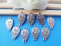 25pcs antique silver toneantique bronze night owl connector pendant charmfindingbracelet charmdiy accessory jewelry making