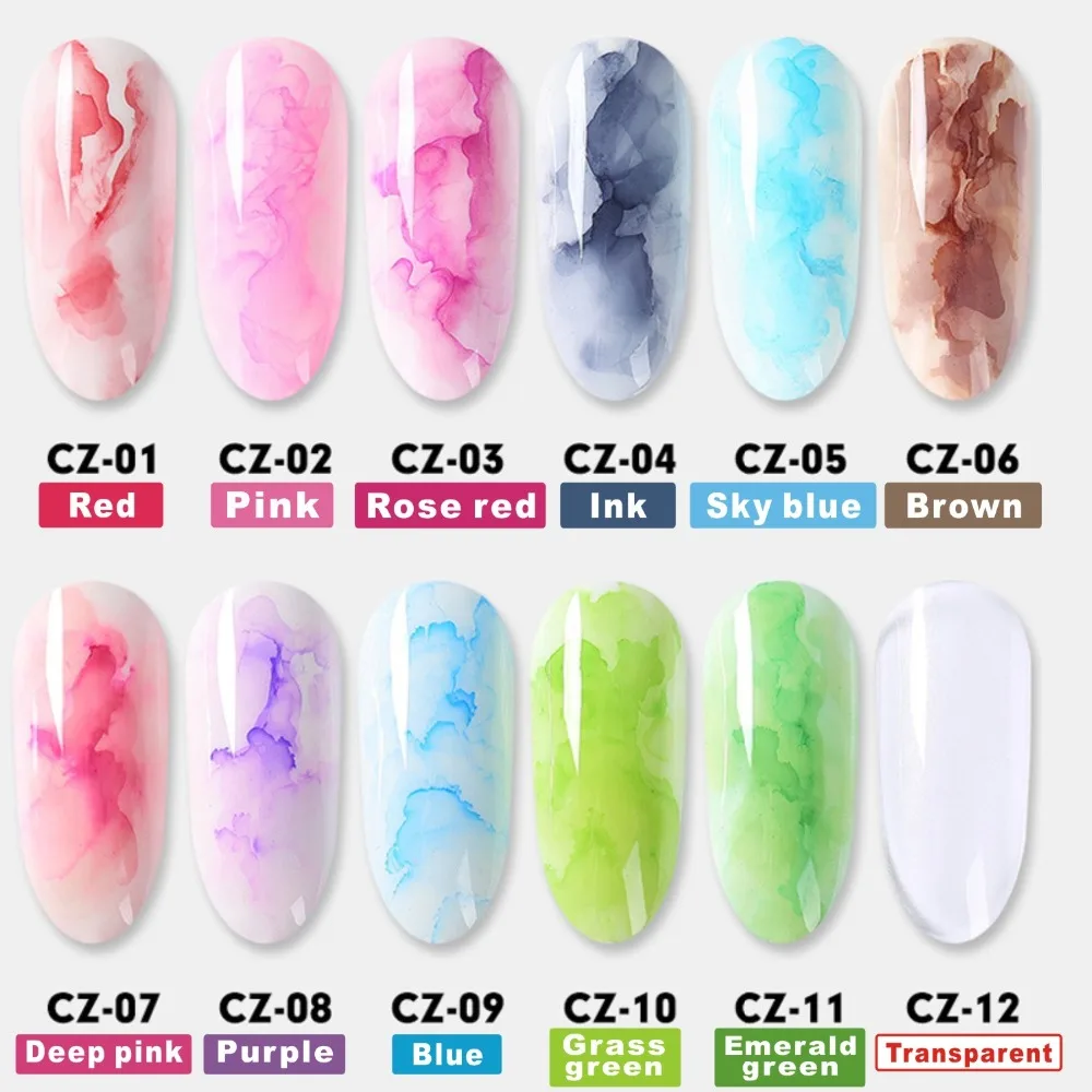1PC15ml акварельные чернила лак для ногтей набор гель с рисунком цветения эффект