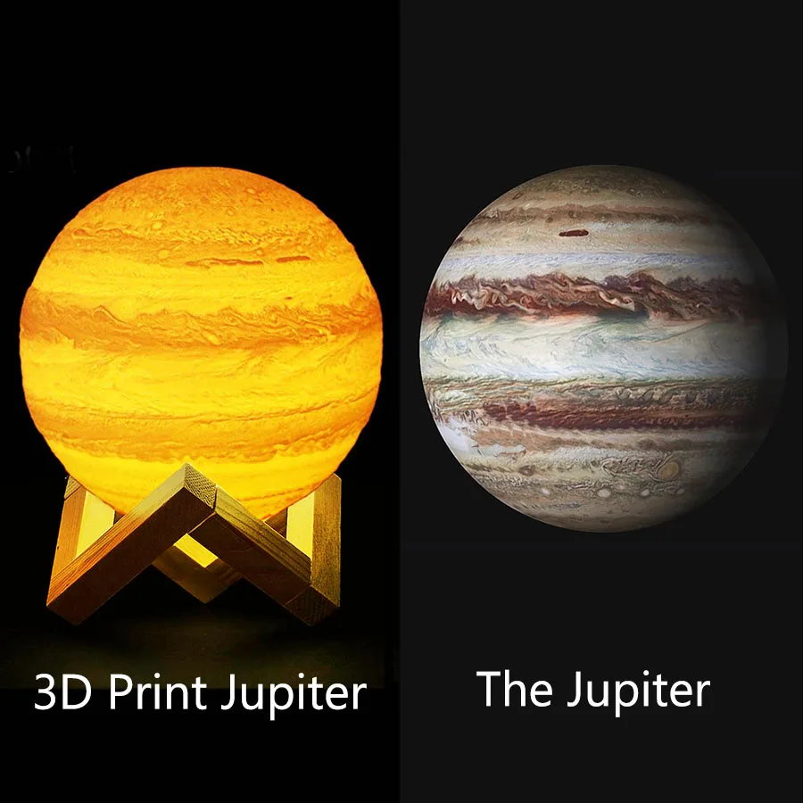 3D принт светодиодный светильник Юпитер домашний декор для спальни креативная