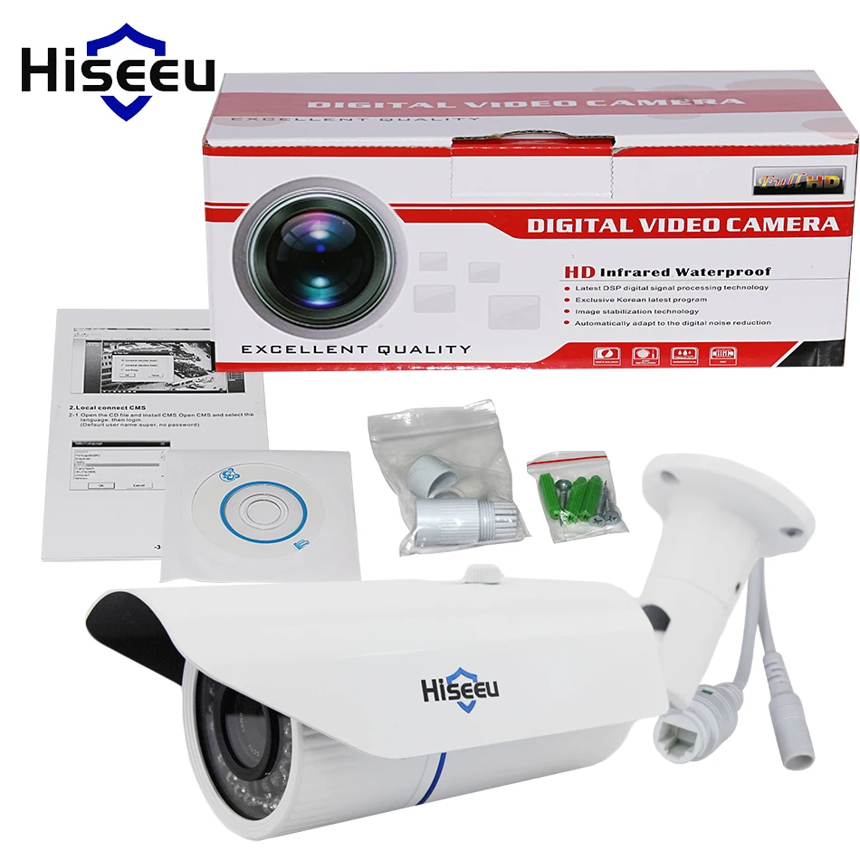IP Камера 1.3MP 2.0MP HD сети переменным фокусным расстоянием 2.8-12 мм ручной зум POE