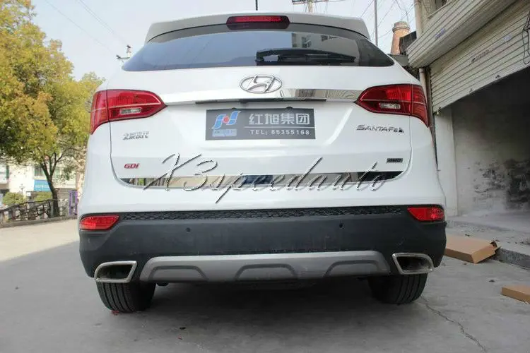 Нержавеющая сталь Задний бампер крышка багажника для 2013 до hyundai Santa fe IX45|steel rear