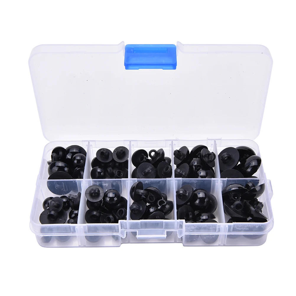 

Wholesale 100Pcs DIY 9-15mm Black Plush Plastic Safety Eye Buttons For Teddy Bear Dolls Puppet Toys Accessories