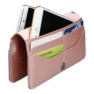 High Quality Leather Phone Bag Women Fashion Small Bag Men Phone Bag Case for IPhone 5.5inch Mens Clunth Bag Women Wallet Pink
