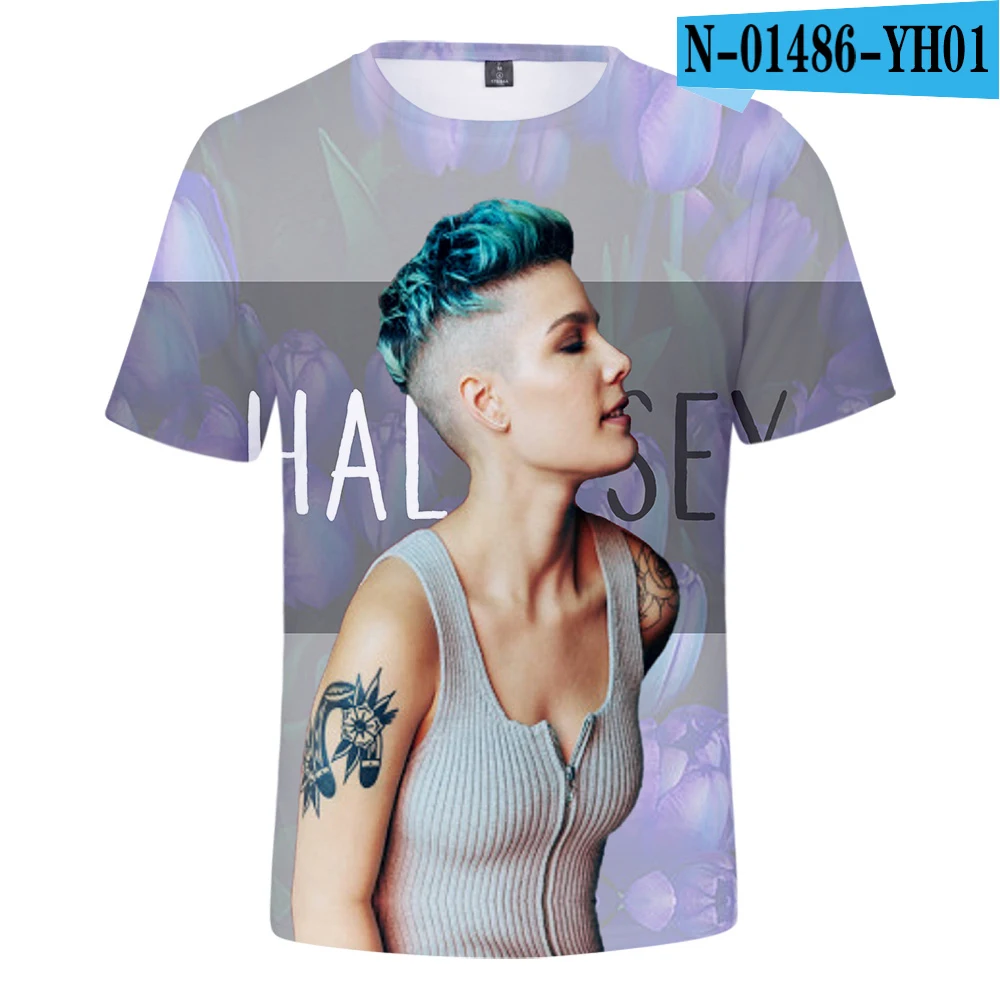 3D футболка Halsey Горячая фильм 3D Футболка Мужская/женская летняя Harajuku kawaii футболка с холзи 3D - Цвет: H