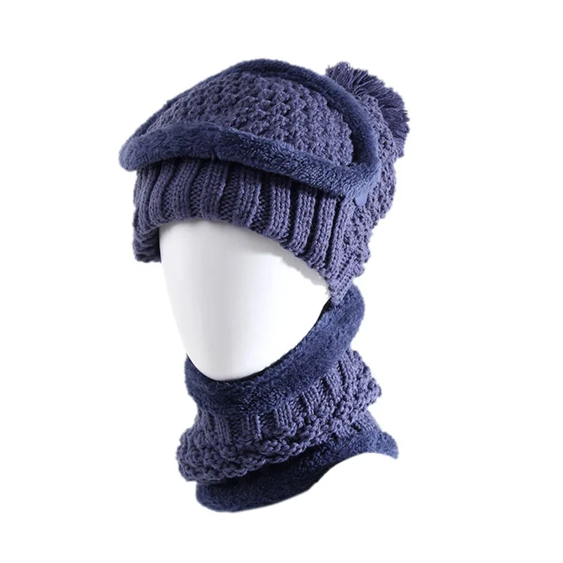Зимняя женская шапка снежные шапки бини Skullies вязаная маска шейный утеплитель