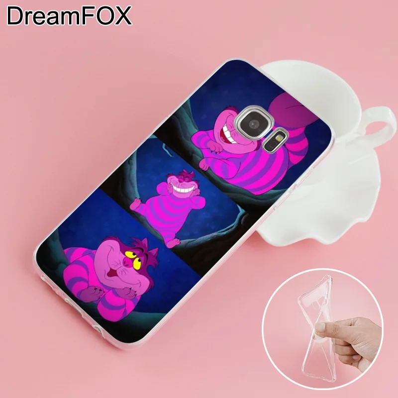 DREAMFOX L134 Чеширский кот Мягкий ТПУ силиконовый чехол для samsung Galaxy S5 S6 S7 S8 S9 S10 S10E Lite Edge