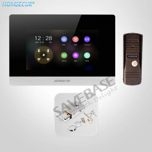 HOMSECUR 7 &quotAHD видео и аудио Домашний домофон с 1.3MP Водонепроницаемая камера для