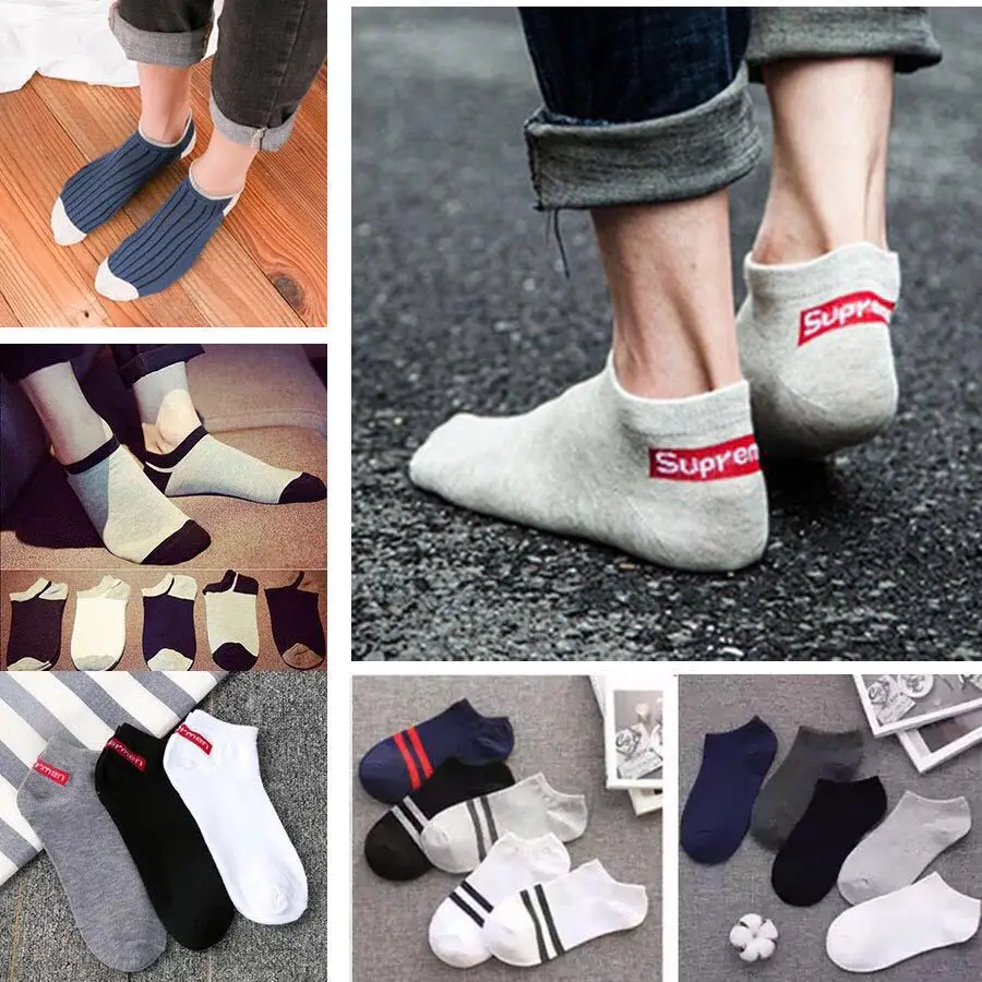 

5 Pairs Lot Hot sale High Quality Fashion Casual Men Socks Cotton Socks Brief Invisible Slippers Male Shallow Mouth No Show Sock