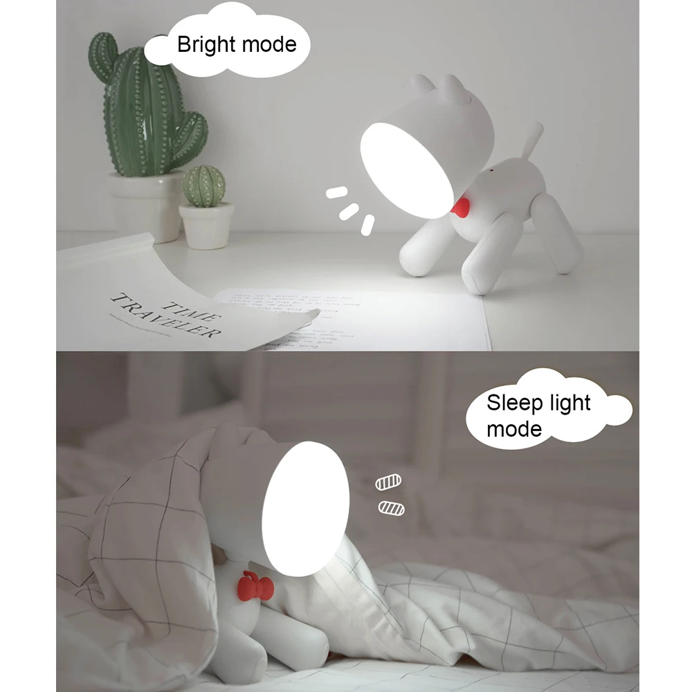 Креативный светодиодный настольный светильник для щенка спальня и настольная