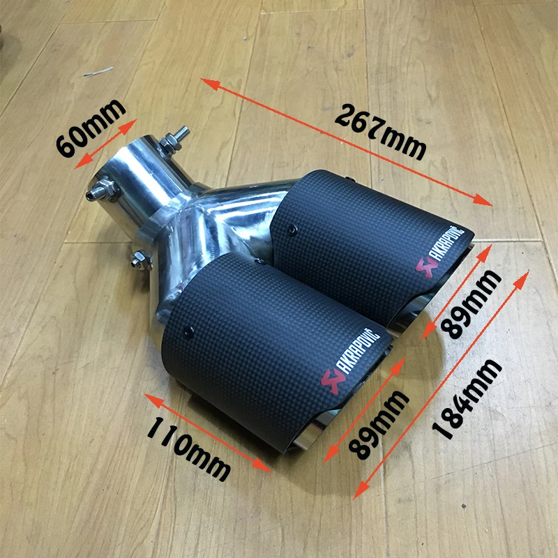 Двойная изогнутая выхлопная труба Akrapovic наконечники из углеродного волокна для