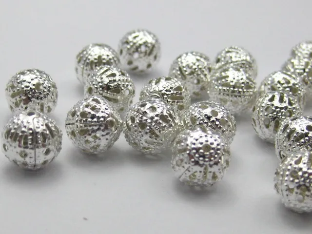 Комплектующие для сережек полые шарики Цветочные бусины лариат ожерелье