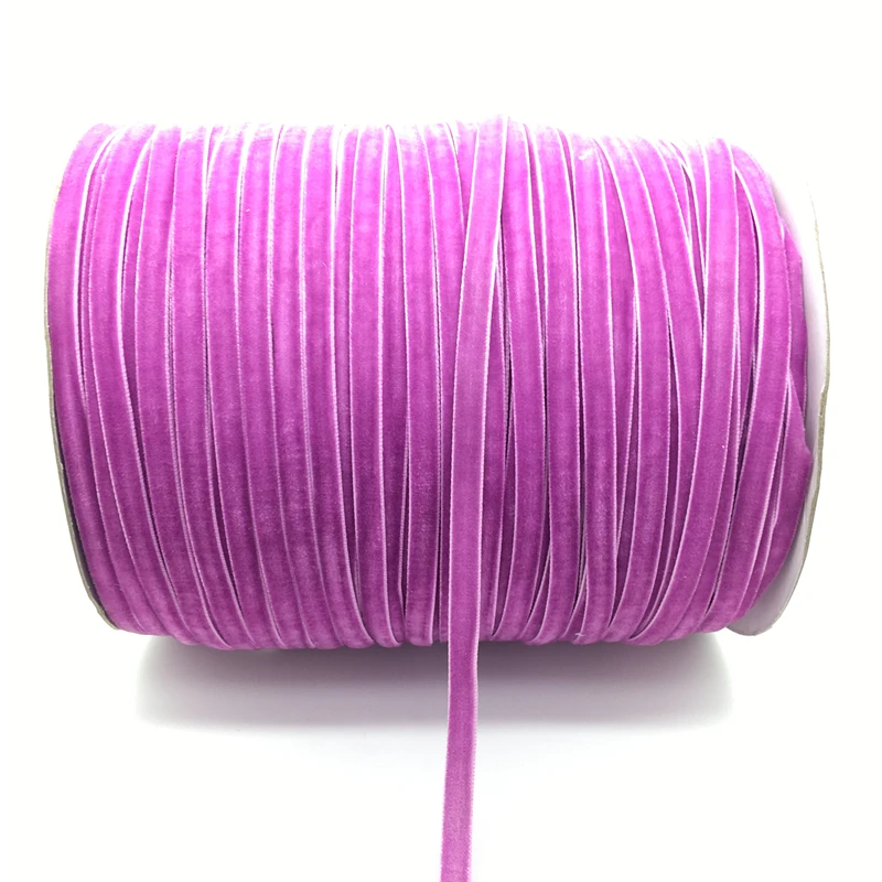 Бесплатная доставка 5 yds 1/4 &quot(6 мм) широкая светло-фиолетовая бархатная лента