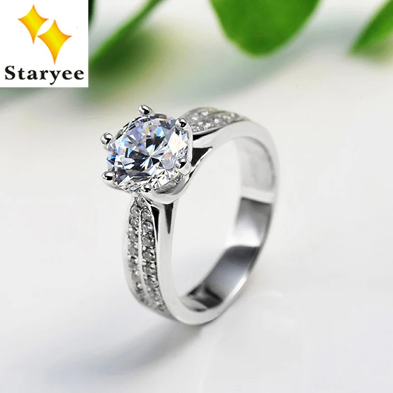 1 карат круглый бриллиант Forever One Moissanite Pure 14K твердое белое золото Помолвочные