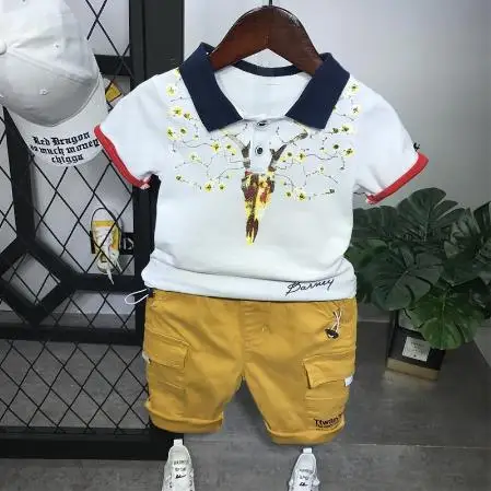 

Children's clothing suit baby clothes summer suit comfortable cotton cartoon short-sleeved T-shirt + shorts children's clothing