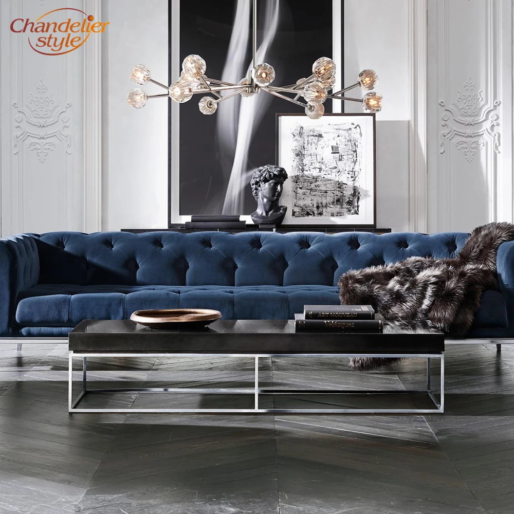 Шар Cristal круглая люстра освещения 60 ''Современная подвеска из хрустальной люстры подвесная осветительная арматура ресторан освещение