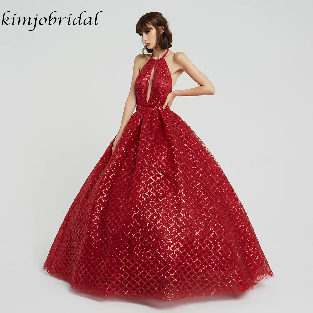 Kimjobridal настоящие Выпускные платья вырез лодочкой блестящее бальное платье с