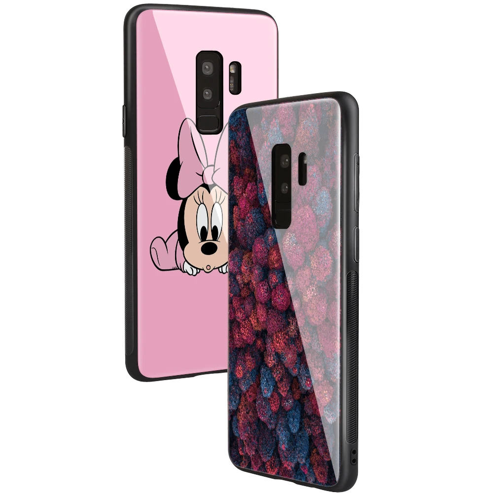 Ститч Супермен Микки из закаленного стекла чехол для телефона для Sumsung galaxy S8 Plus S9 S10 Plus note 8 9 DIY индивидуальный чехол для телефона