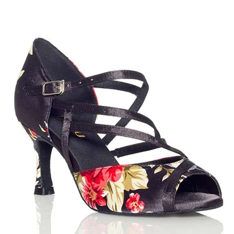 Экономические Туфли для латинских танцев дам 8.5 см Высота каблука черные