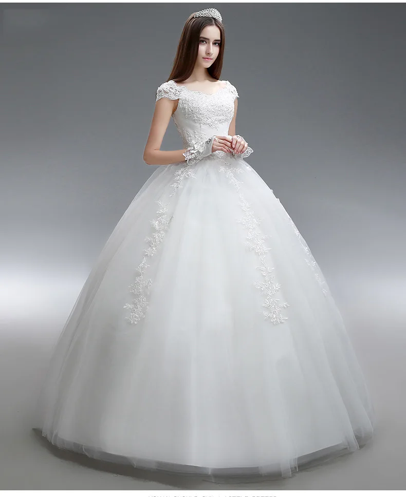 Vestido de Noiva/2019 Свадебные платья принцессы роскошная аппликация с рукавами