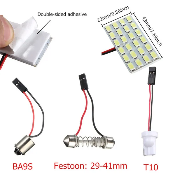 Лучшая цена T 10 24 светодиодный 5730 световая панель SMD чистая белая автомобильная
