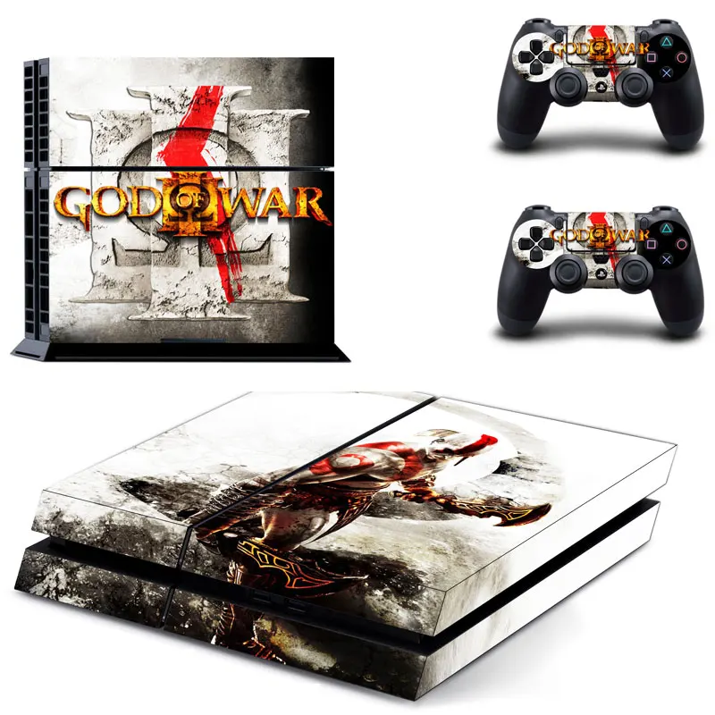Виниловая наклейка на кожу игровой God of War PS4 для консоли Playstation 4 и 2 контроллера |