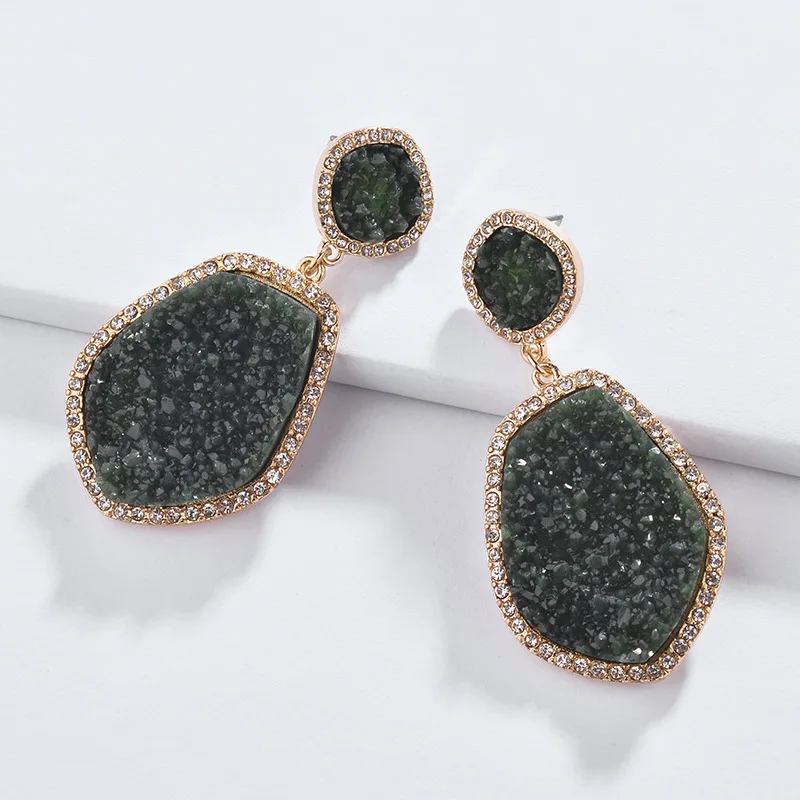 Модные ювелирные изделия геометрические неправильной формы смолы Druzy каменные