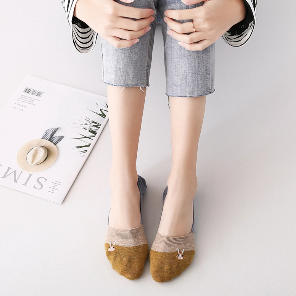 1 пара новые женские Повседневные Дышащие лодочки носки с мультяшным Кроликом