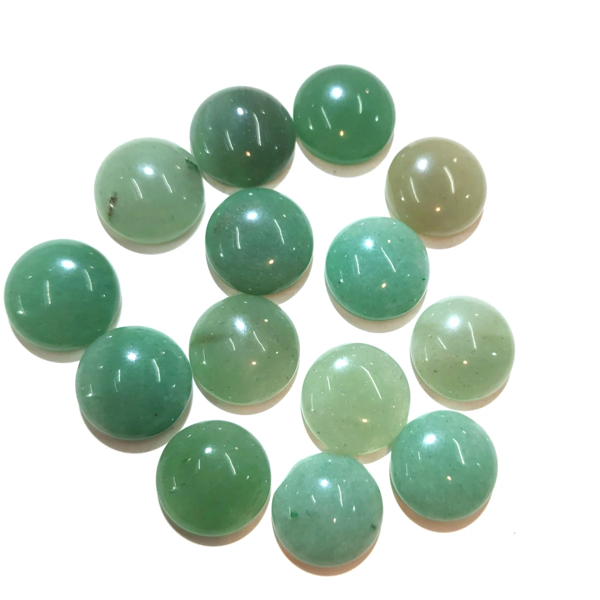 

10 PCS Green Aventurine Natural Stones Cabochon 12mm 14mm 16mm 18mm 20mm Round No Hole for Making Jewelry DIY