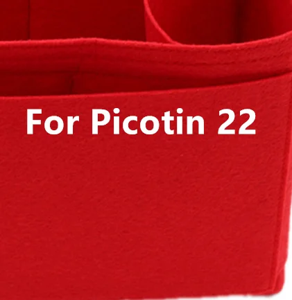 Подходит для H Picotin 18 22 26 вставных сумок Органайзер ковш для макияжа Роскошная сумочка портативная Косметическая основа формирователь для женщин Сумочка - Цвет: 3008 picotin red 22