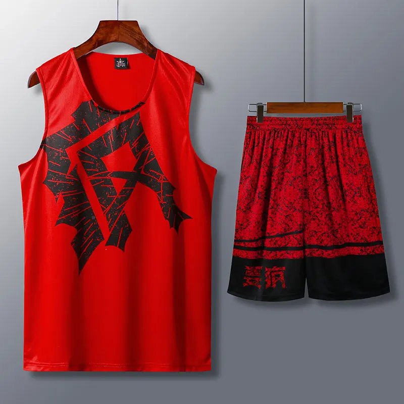 091 red jerseys Мужская детская баскетбольная майка, набор, Униформа, спортивный комплект, одежда, баскетбольные майки, рубашки, быстросохнущие, с принтом команды, на заказ, логотип, номер, имя - Цвет: 091 red jerseys