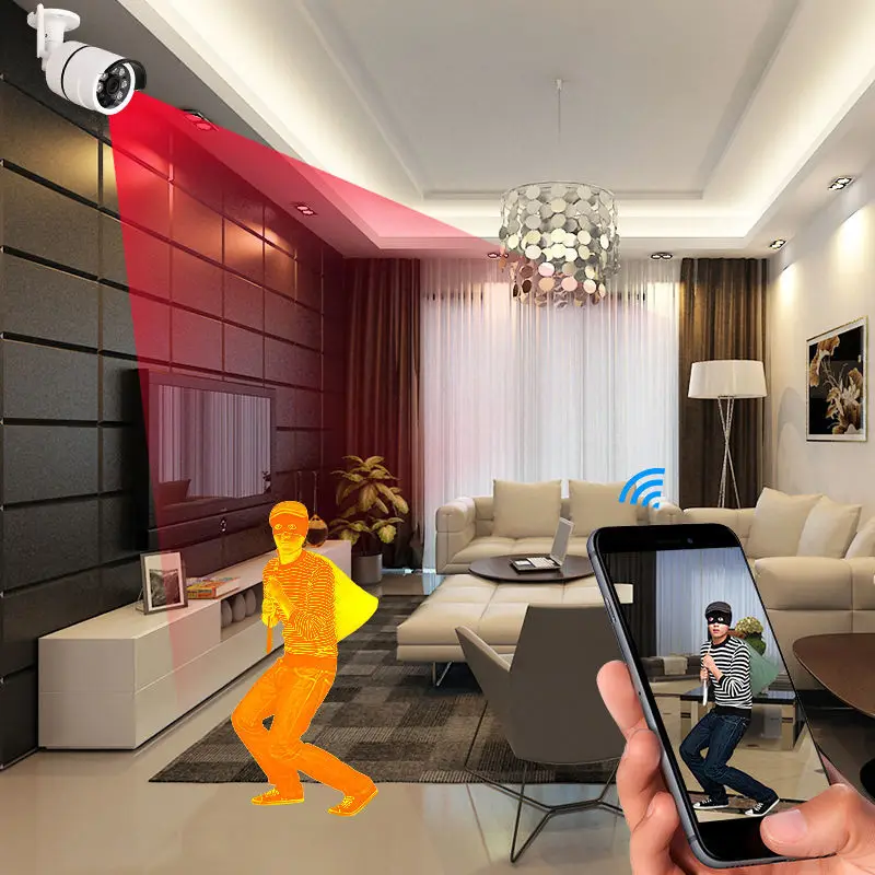 Наружная Водонепроницаемая цилиндрическая IP камера видеонаблюдения с Wi Fi