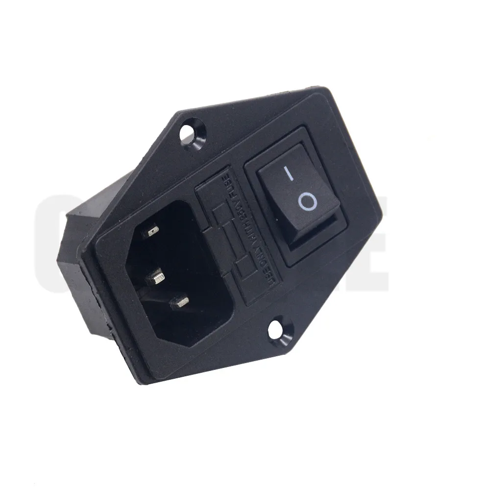 Black 10A AC 250V 3 Клеммная розетка с 10A держателем предохранителя кулисный переключатель AC Шнур питания гнездо входа - Цвет: Black