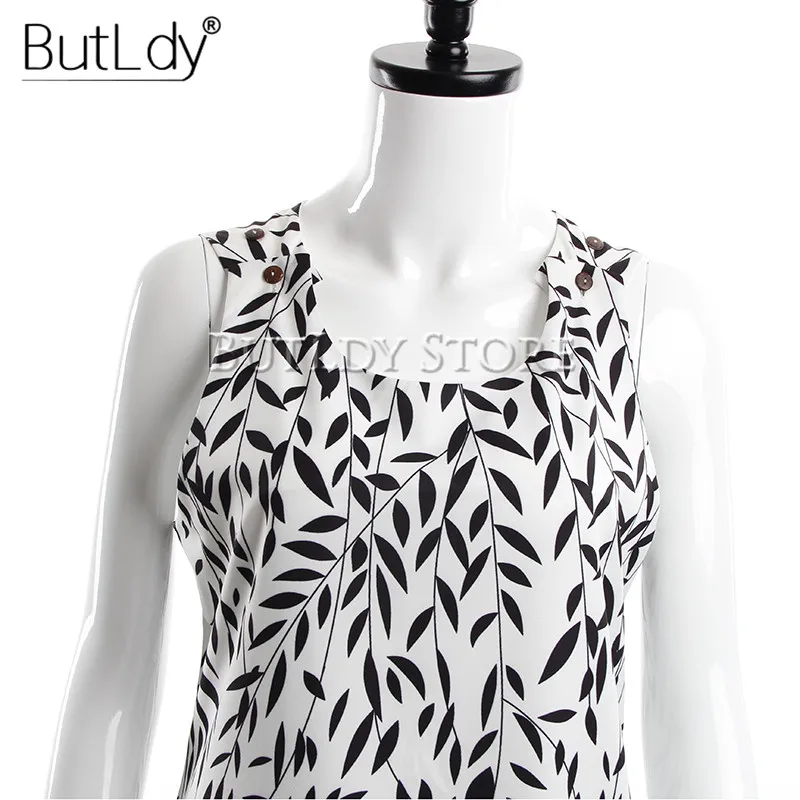 Женское Короткое платье без рукавов Повседневное на пуговицах с карманами и